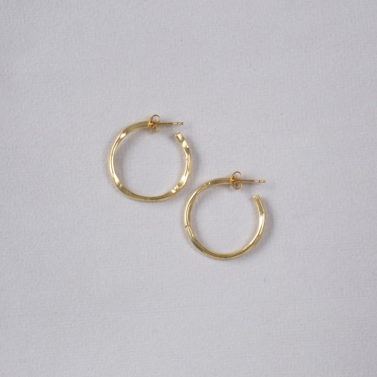 Organic Gold Plated Silver  Hoop Earrings