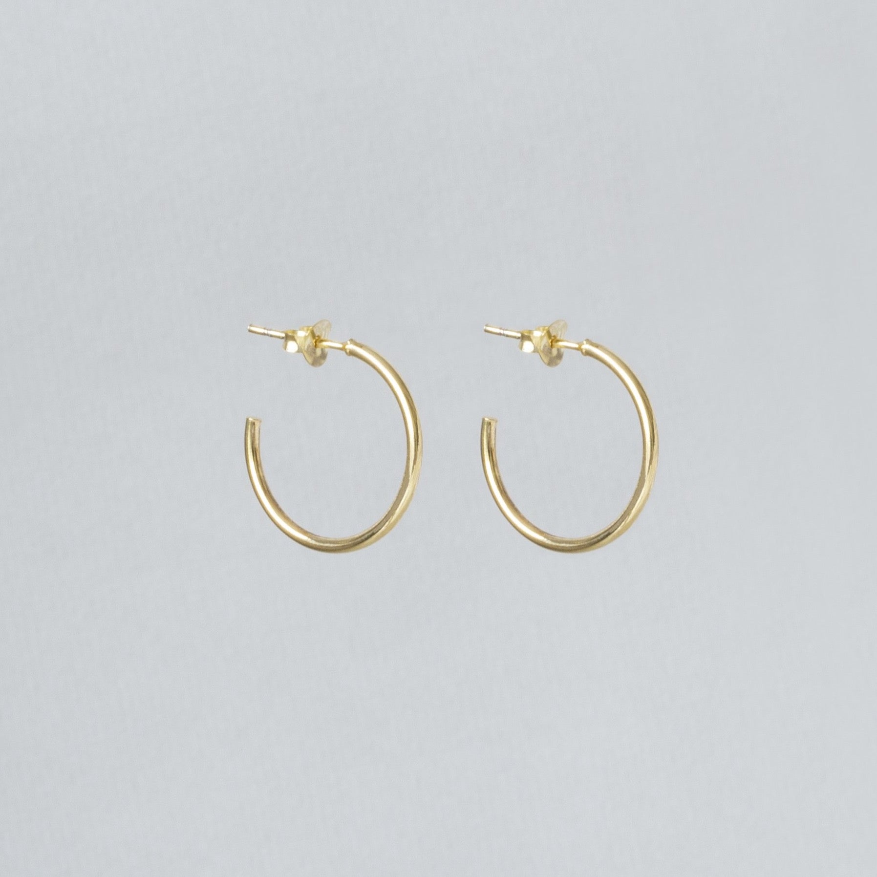 Gold Open Stud Hoop Earrings