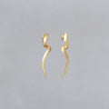 Brushed Gold Plated Silver Twist Stud Earrings