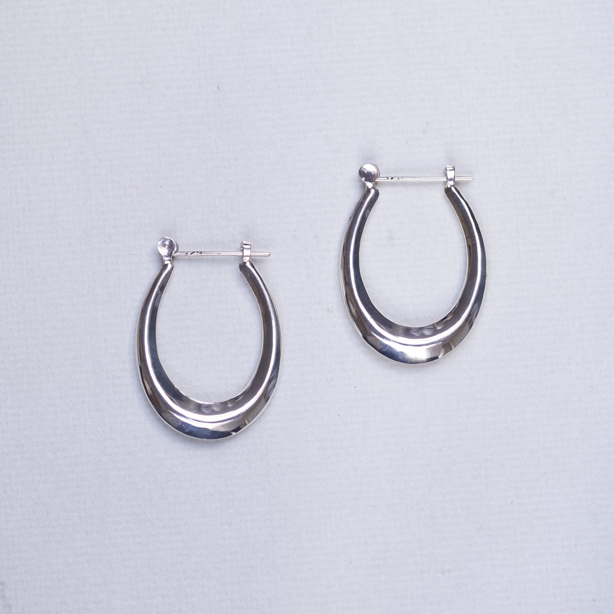 Sterling Silver Oval Earrings