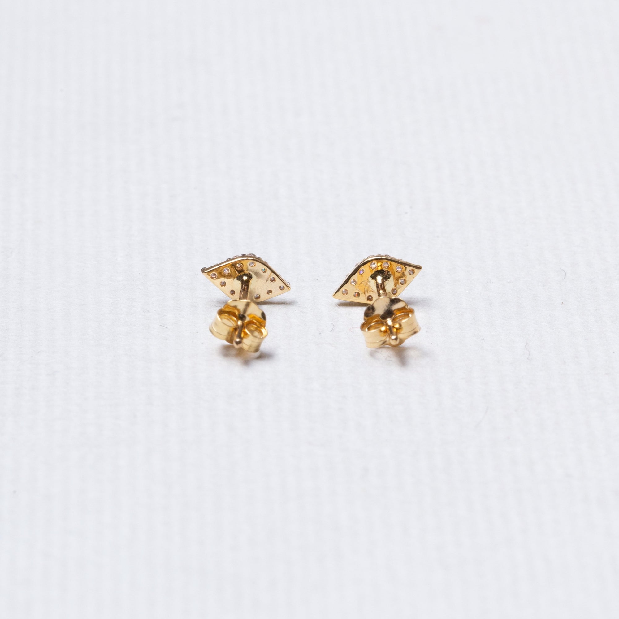 Tiny Eye Gold Diamond Stud Earrings