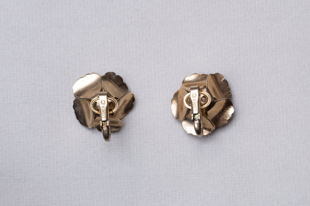 Vintage Gold Flower Clip-on Earrings