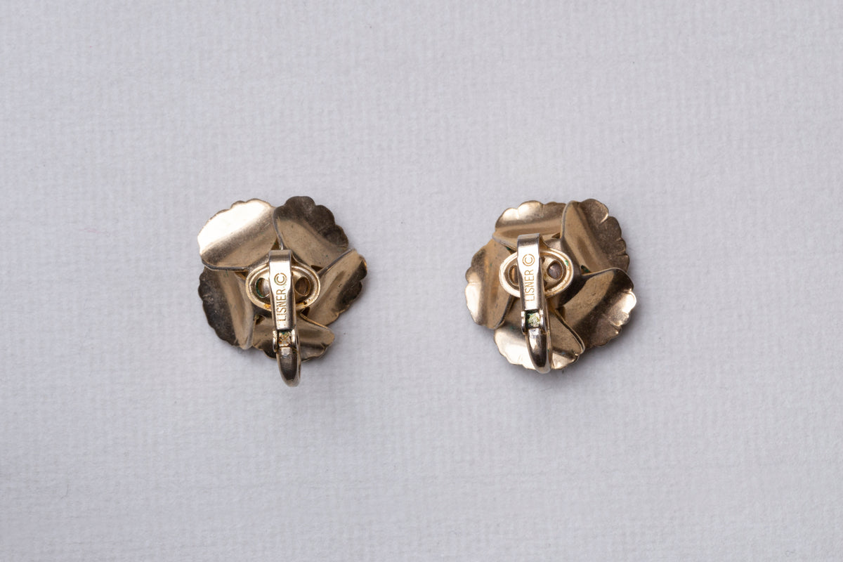 Vintage Gold Flower Clip-on Earrings