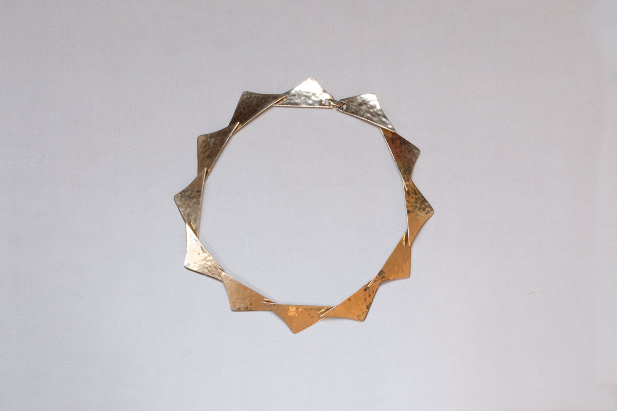Textured Gold Geometric Necklace