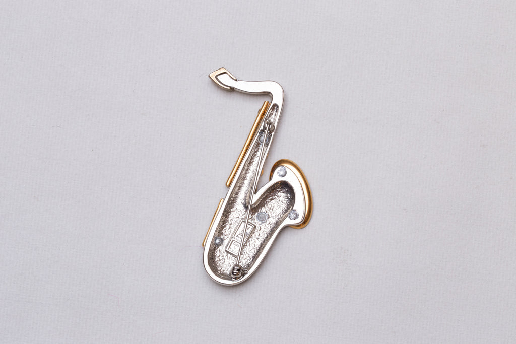 Vintage Saxophone Brooch