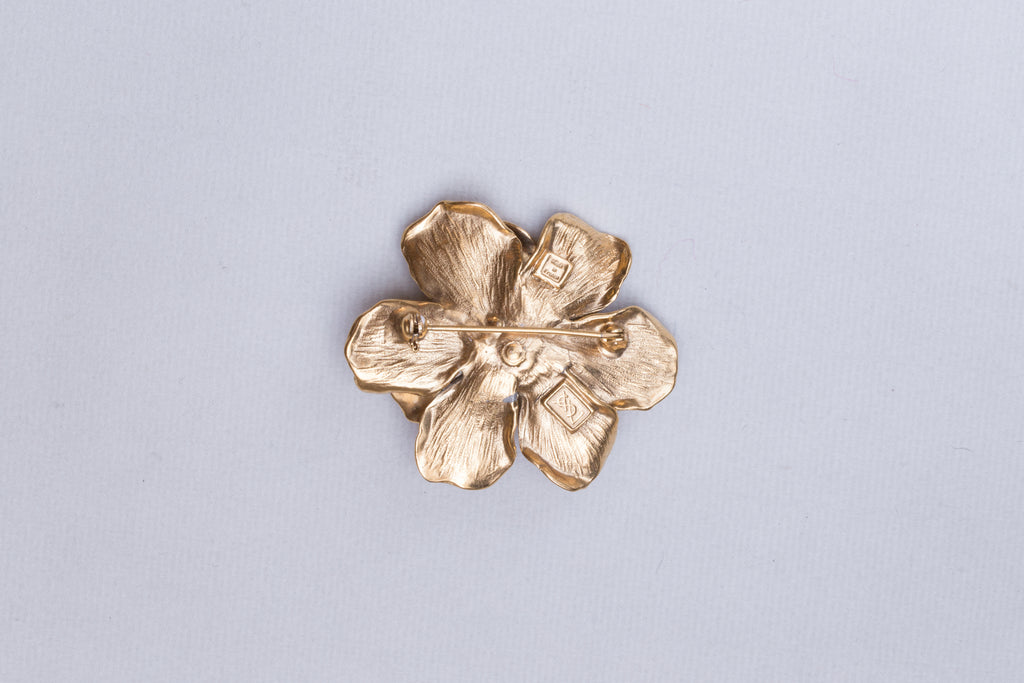 Vintage Flower Pearl Brooch