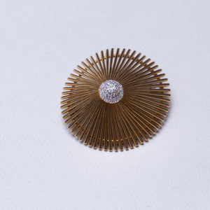 Vintage 18ct Gold Umbrella Pendant Brooch with Diamonds