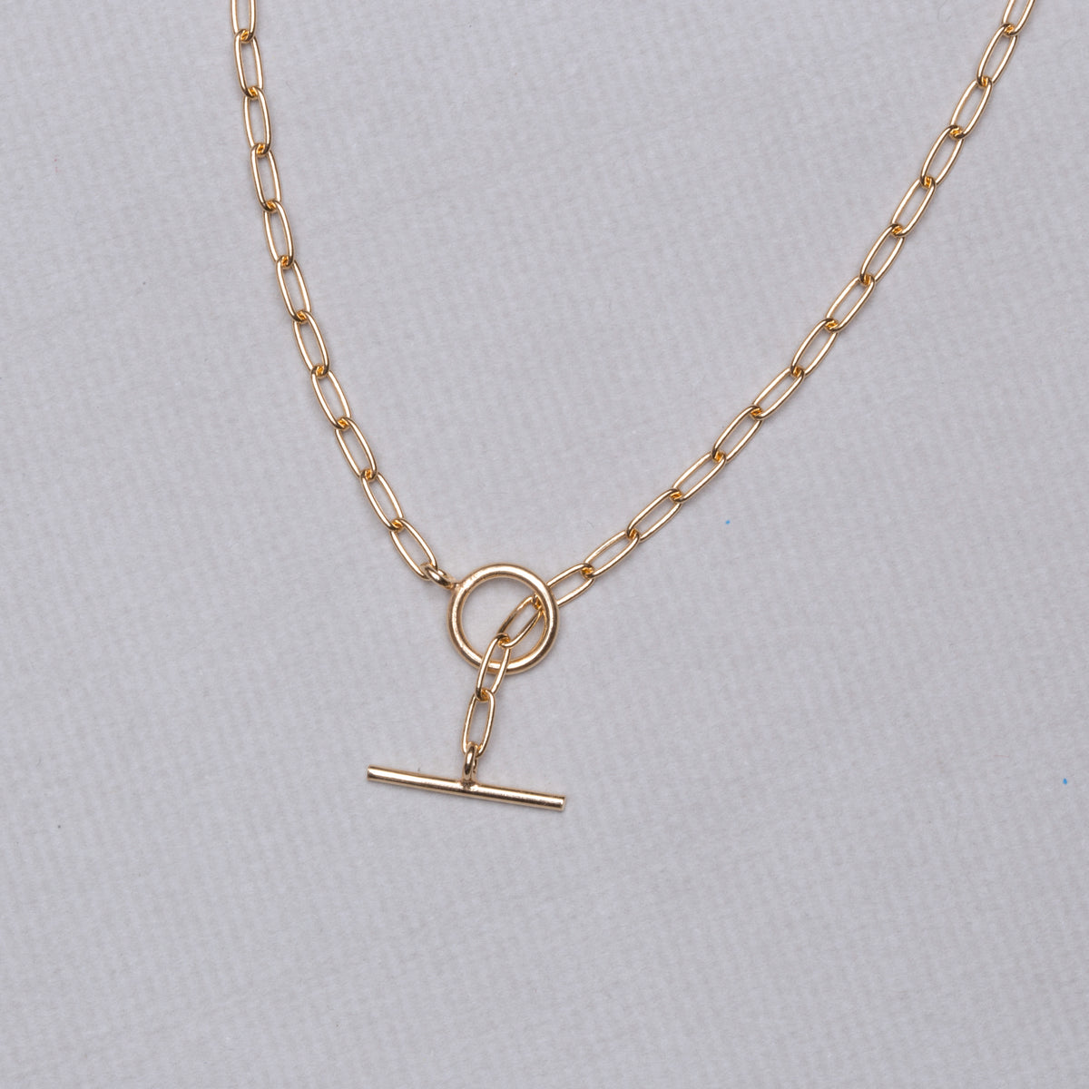Oval Chain Necklace with T-Bar