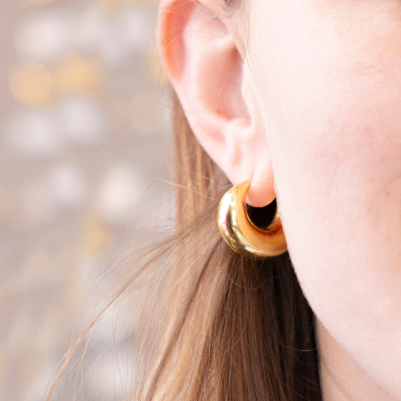Gold Plated Silver Crescent Hoops