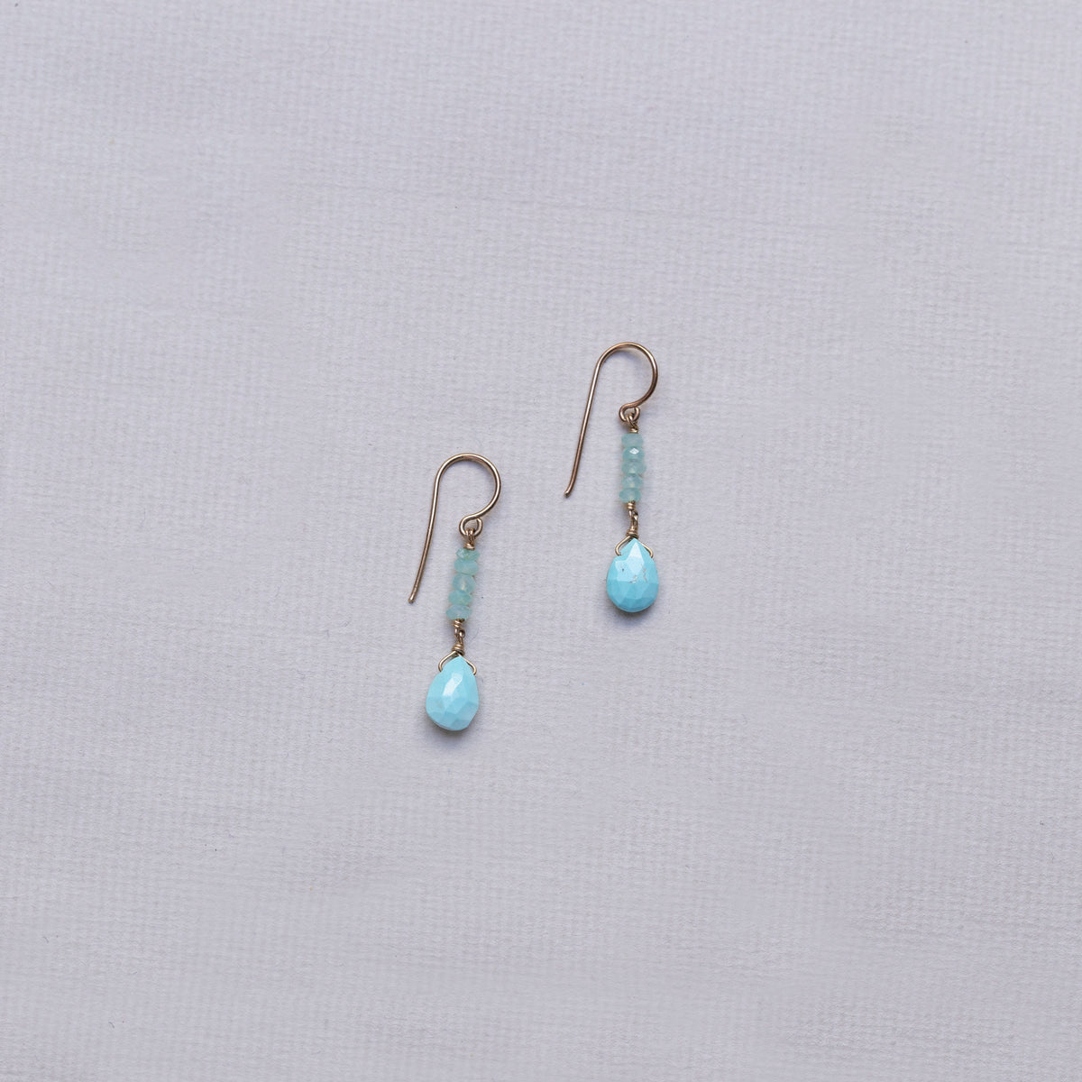 Peruvian Opal and Turquoise Drop Earrings