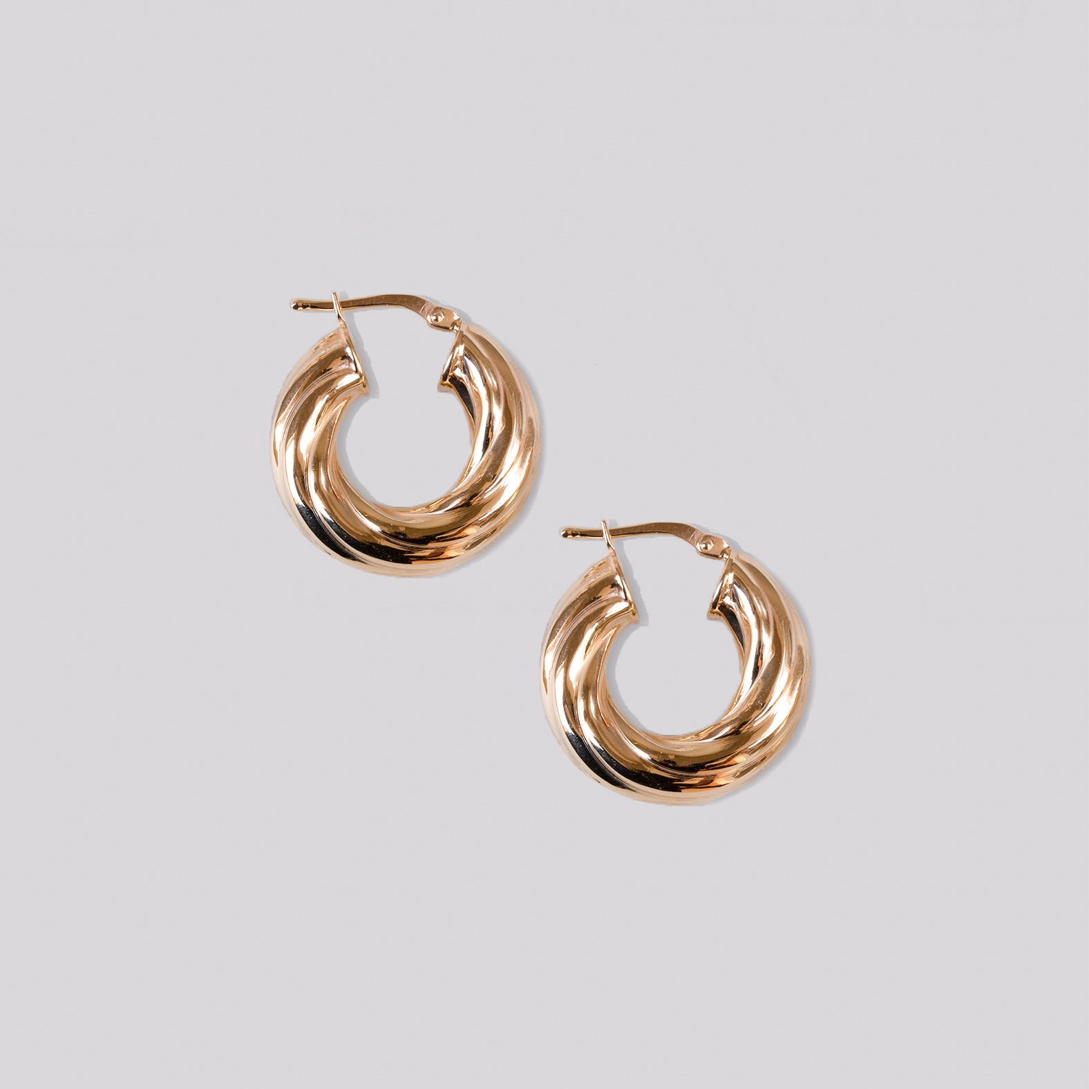 Gold Twisted Hoop Earrings - Large