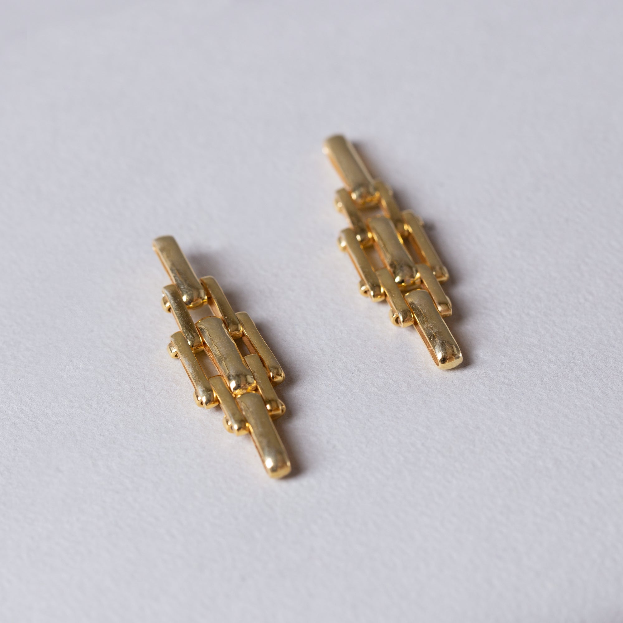 9ct Gold Chain Stud Earrings