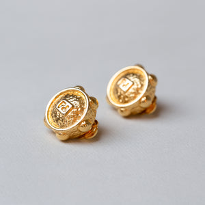 Vintage Fendi Gold Clip-on Earrings