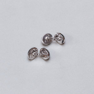 Dome - vintage cufflinks with onyx set in sterling silver