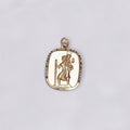 Vintage Gold St. Christopher Pendant with Black Diamonds