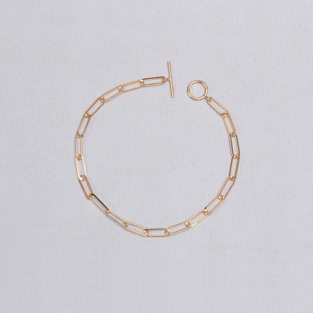Gold-Plated Silver Chain Bracelet with T-bar