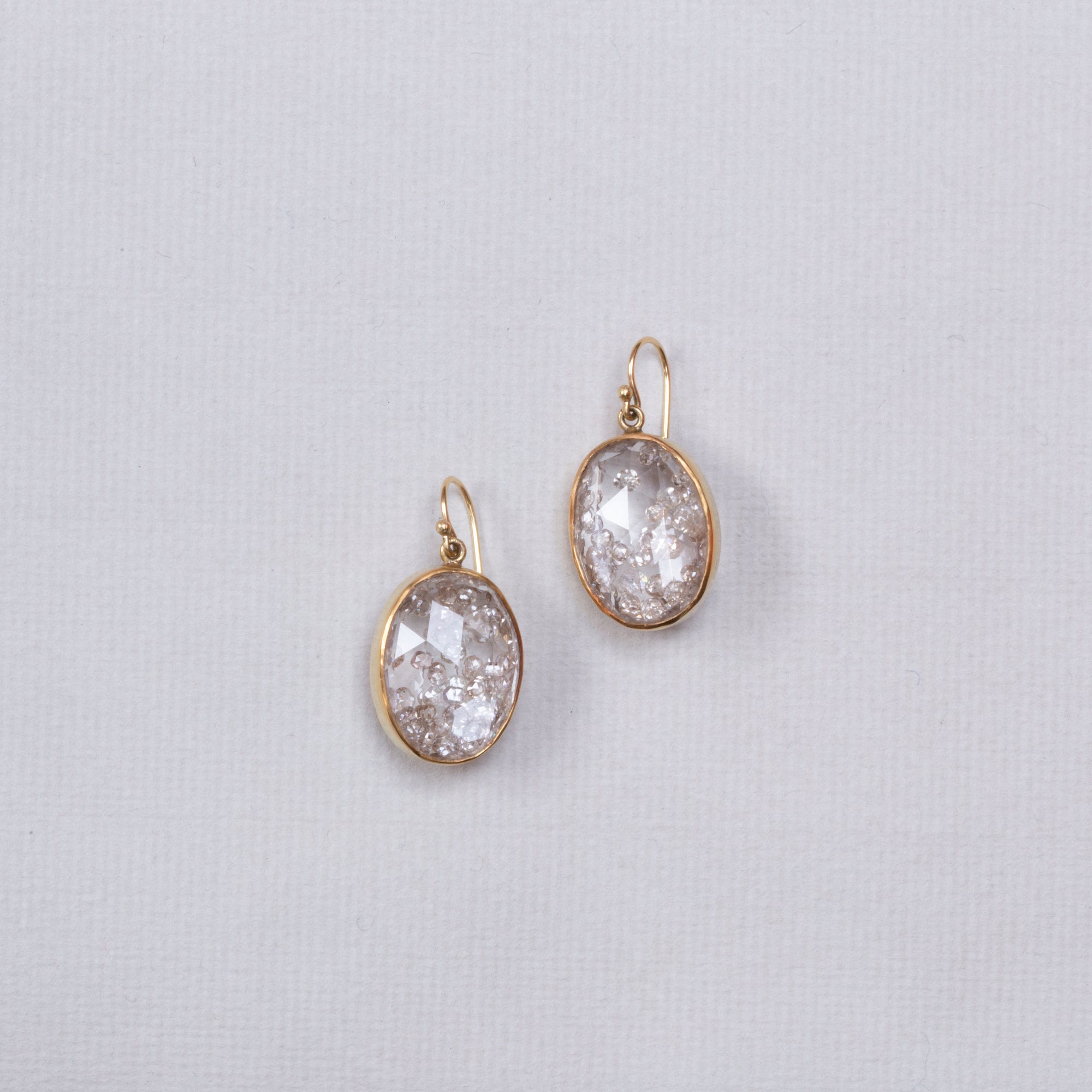 Rock Crystal Diamond Drop Earrings