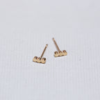 9ct Gold Three Dots Stud Earrings