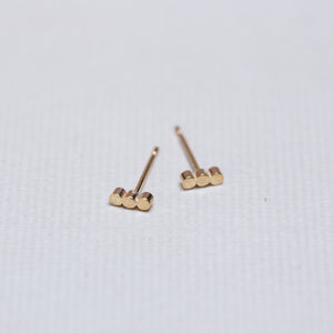 9ct Gold Three Dots Stud Earrings