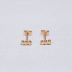 9ct Gold Three Dots Stud Earrings