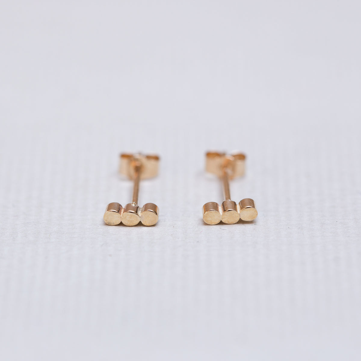 9ct Gold Three Dots Stud Earrings
