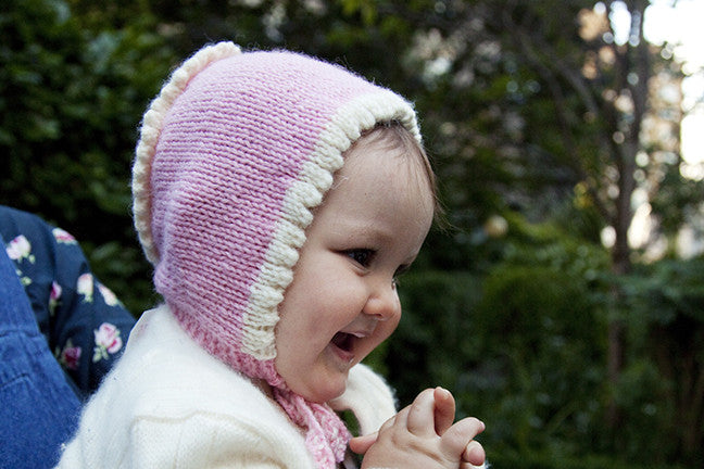 vintage design Willow bonnet exclusively hand knitted for felt