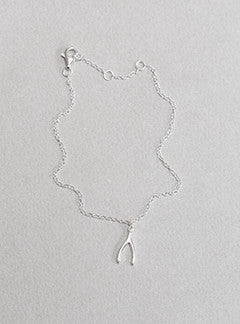 felt sterling silver wishbone bracelet