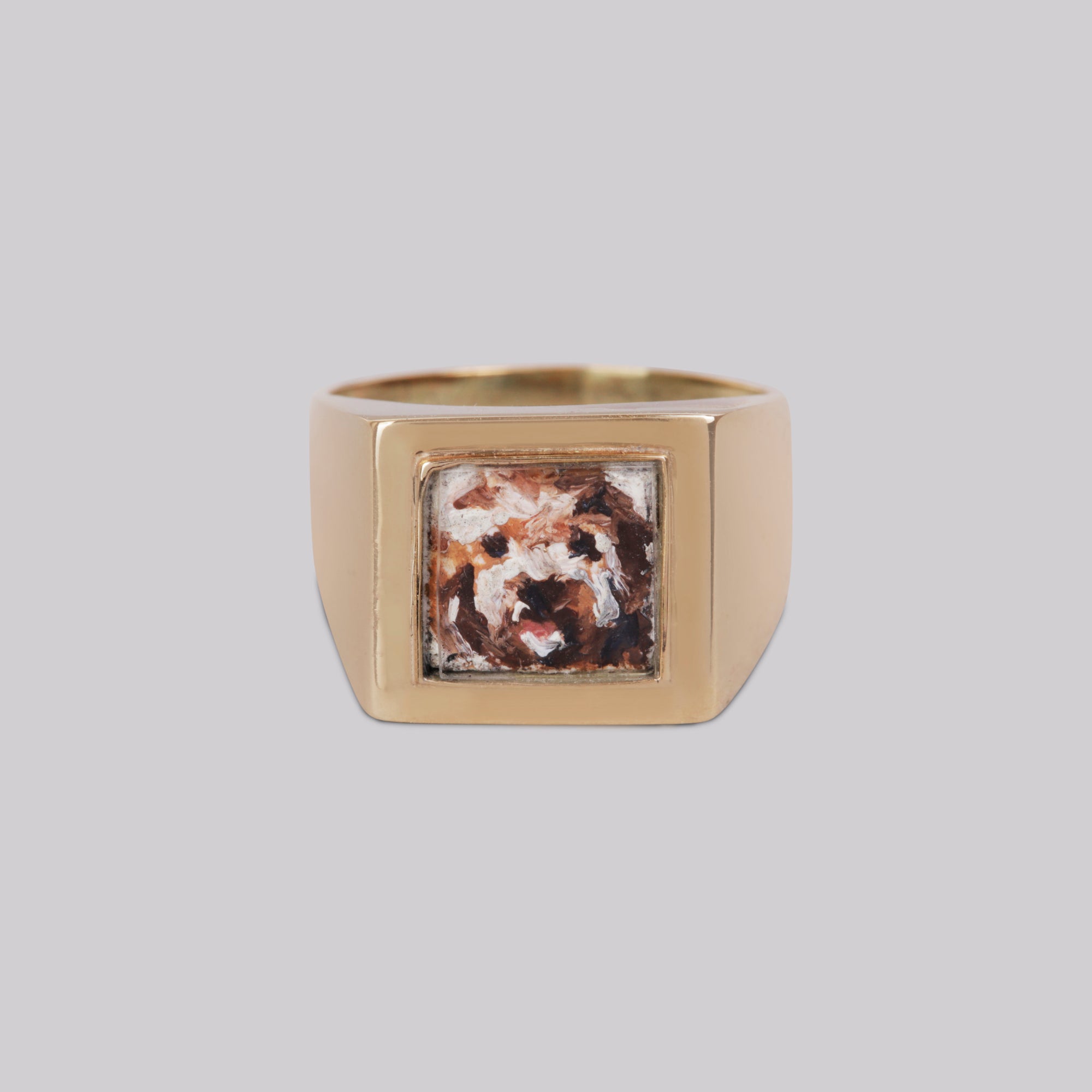 Bespoke 9ct Gold Dog Portrait Ring