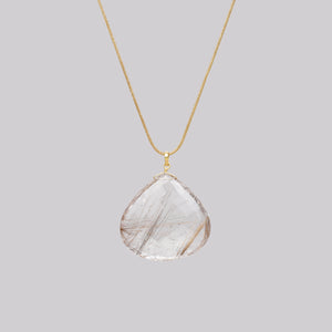 9ct Gold Chain Necklace with Rutilated Quartz