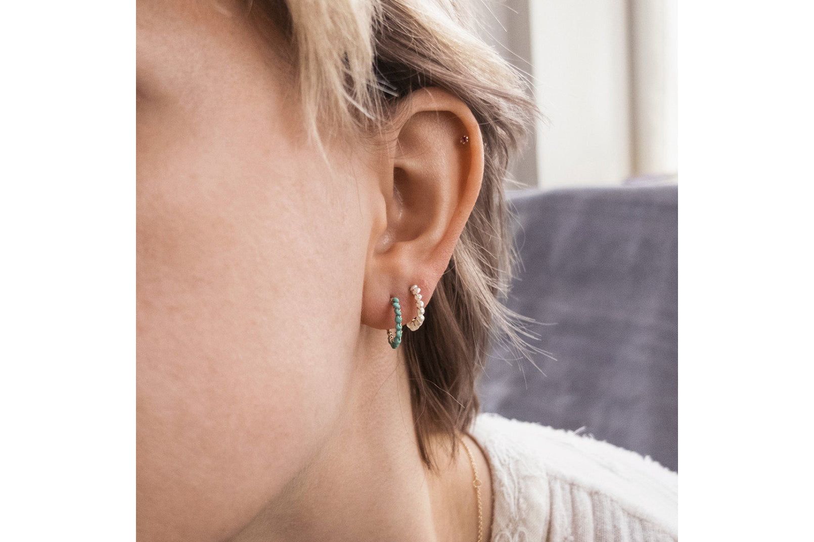 Small Turquoise Hoops by Molo