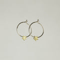 Gold plated star bead hoop earrings