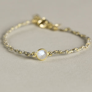 a moonstone version of the textile bracelets
