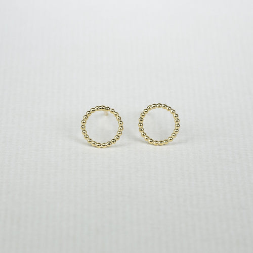 Yoriko Mitsuhashi gold plated beaded circle studs 