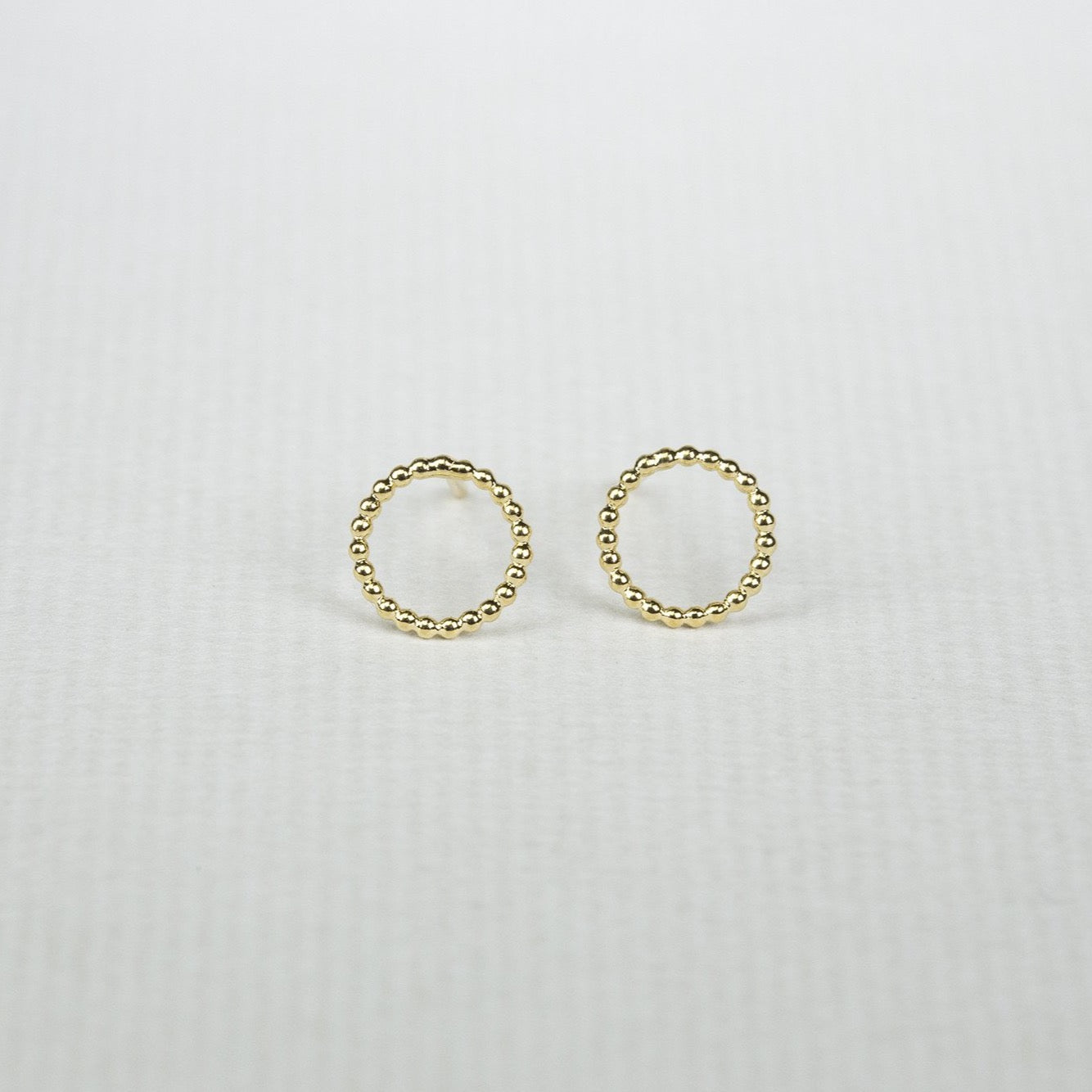 Yoriko Mitsuhashi gold plated beaded circle studs 