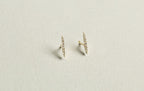  incredible sunbeam earrings set with sparkly diamonds - they have a subtle oblong shape and are a superb alternative to other 'stick' earrings