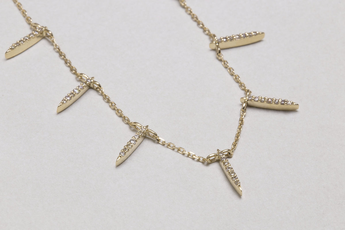 Celine Daoust's exquisite diamond necklace set in 14ct yellow gold