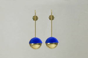 Drop Earrings with Electric Blue Flocking by the same designer also available