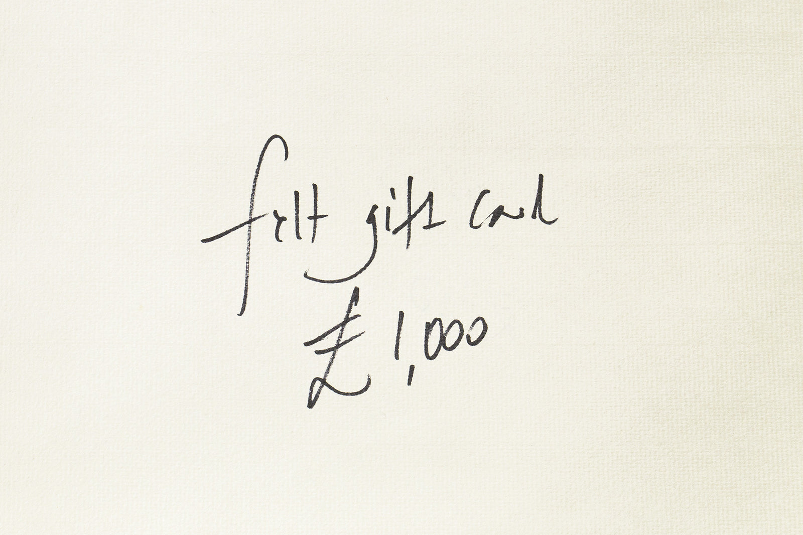 felt gift card for £1000