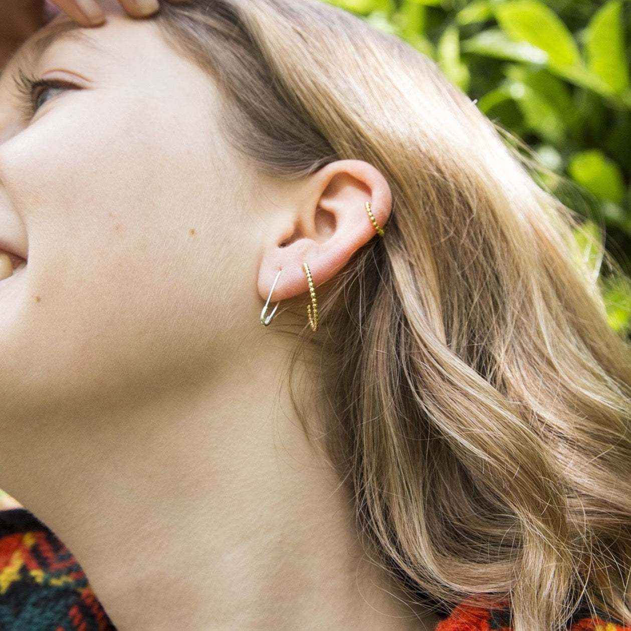Beaded Extra Small Hoops