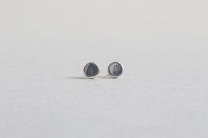 Silver Cylinder Stud Earrings