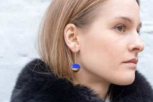Drop Earrings with Electric Blue Flocking