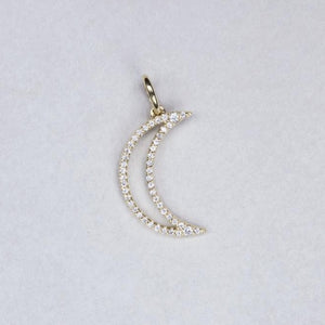 Large Diamond Crescent Charm in 18ct Gold