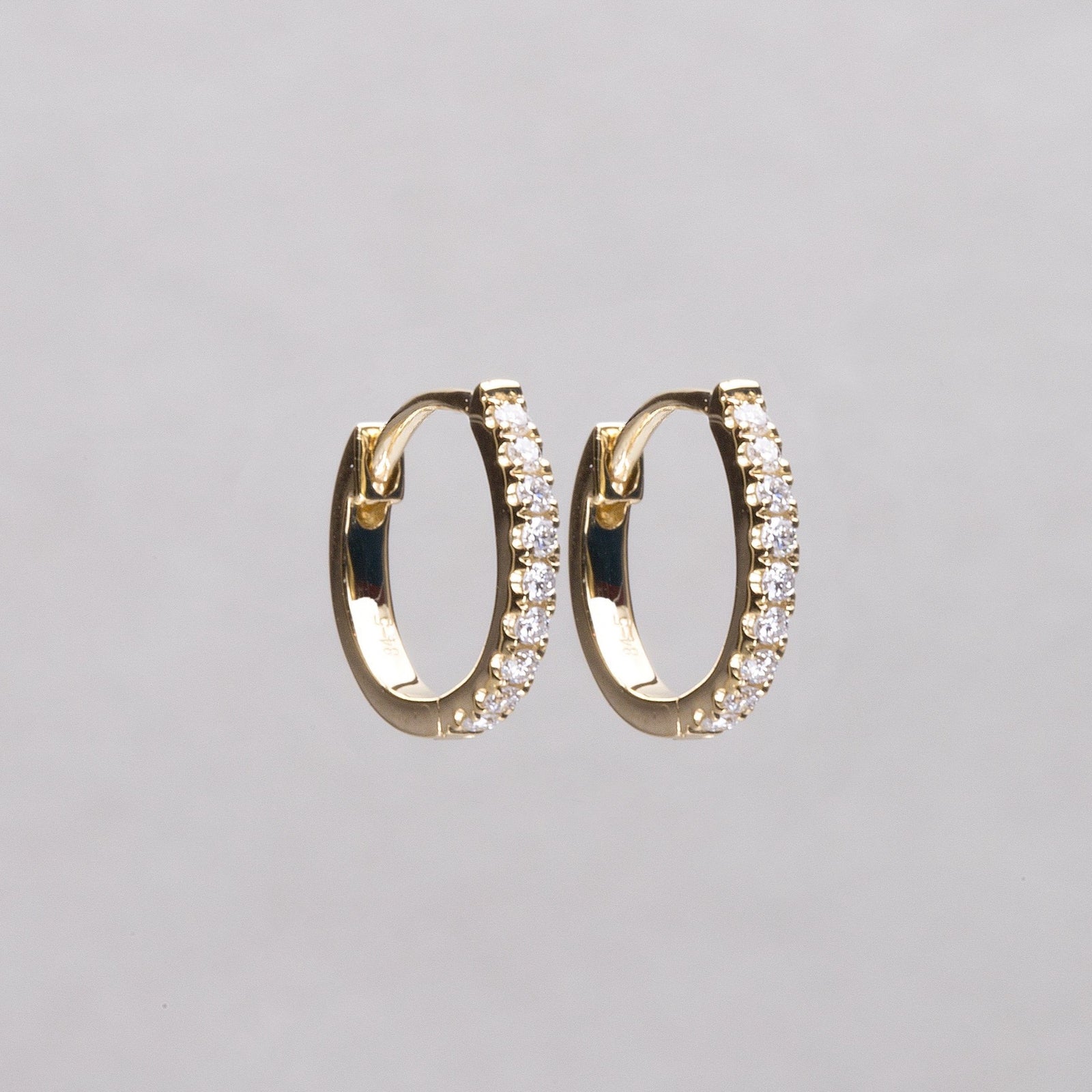 10mm round diamond hoops in 18ct yellow gold
