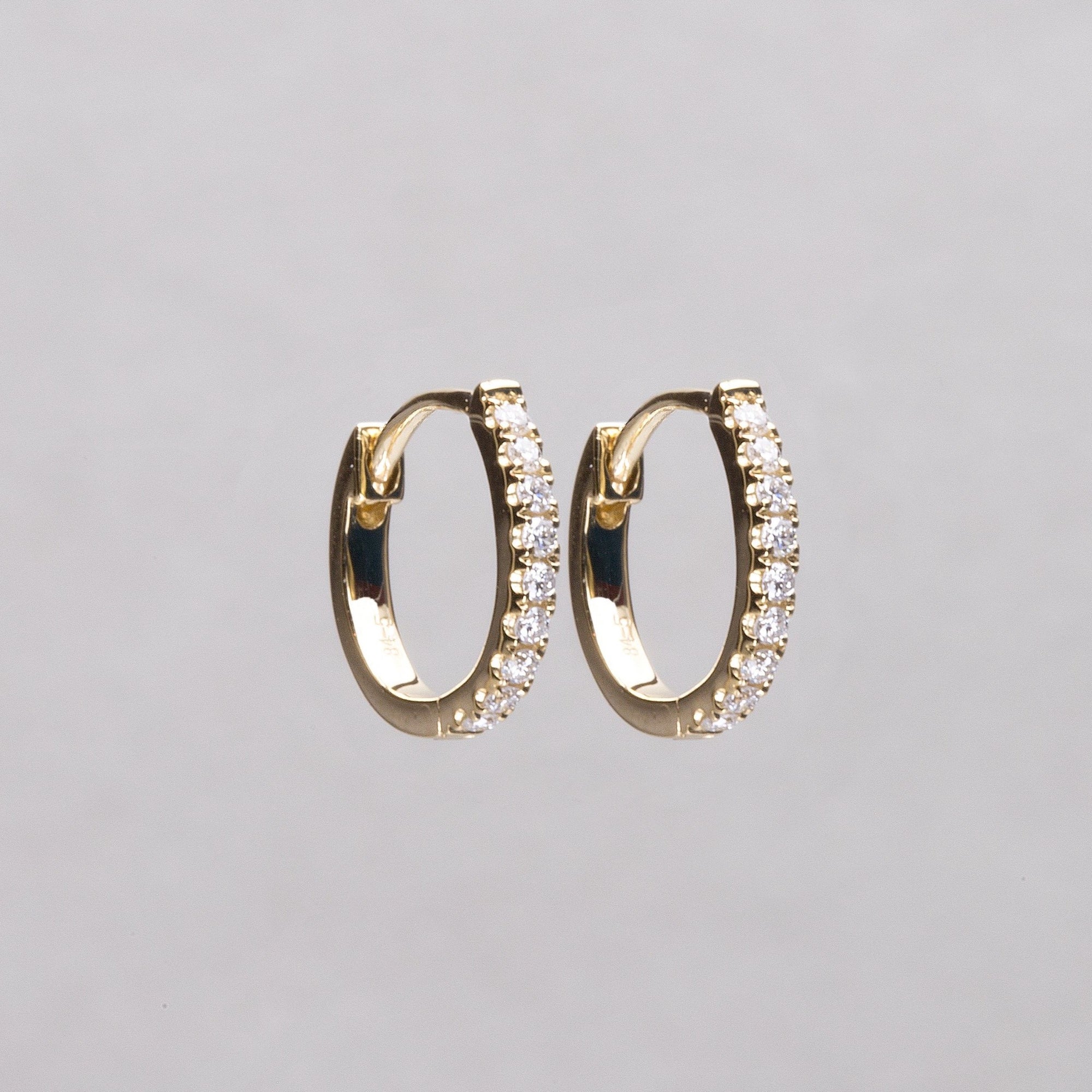10mm round diamond hoops in 18ct yellow gold